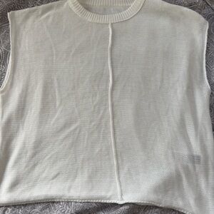 SHEIN Off-White Sleeveless Crew Neck Sweater